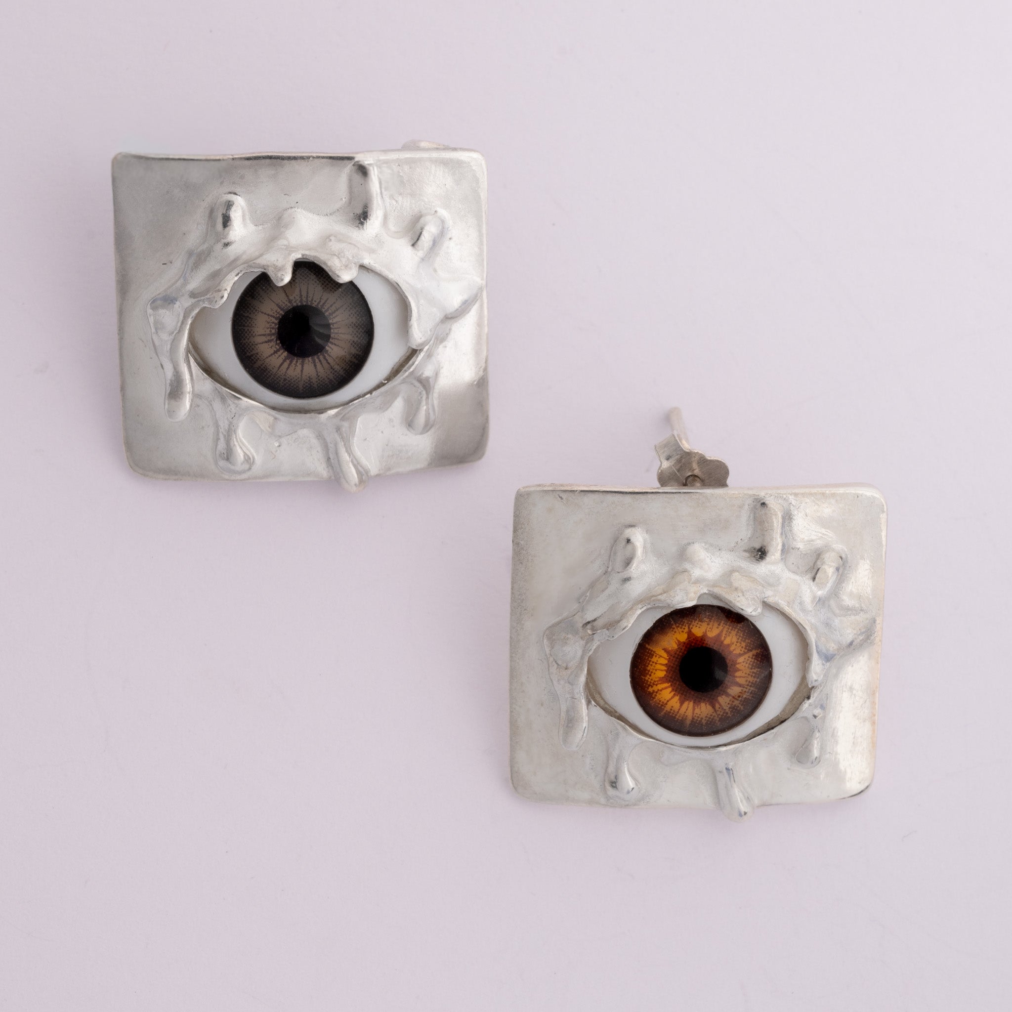 Eye Portal Earrings - Handcrafted Sterling Silver Earrings  Customizable Artisan Earrings